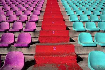 stadium colorful grandstand stands perspective の写真素材