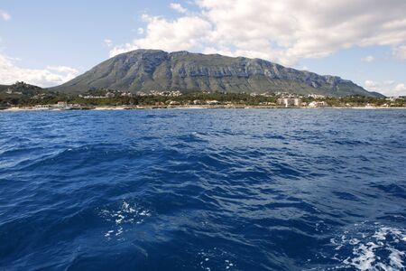 Mongo montgo mountain from mediterranean sea in Denia Alicante Spainの写真素材