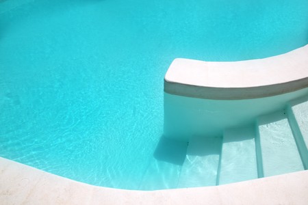 white pool turquoise water clean composition in mediterranean houseの写真素材