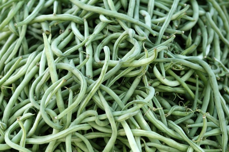 green beans stack market vegetables shop texture backgroundの写真素材