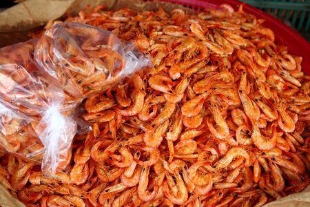 chiapas dried shrimp seafood market in Mexicoの写真素材