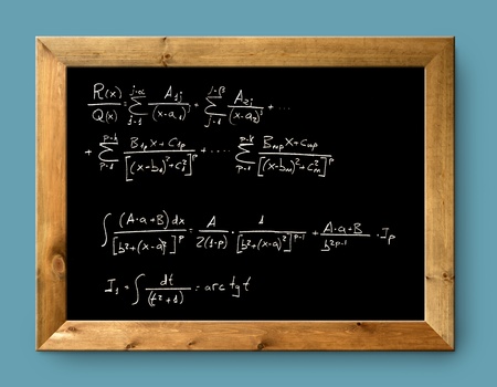 board black blackboard difficult mathematical integral formula mathの写真素材