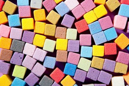colorful square foam cubes texture for decorative arts