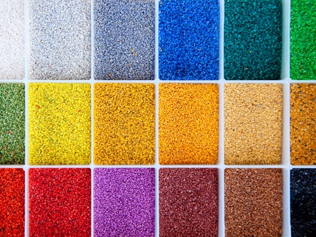 colorful designer architect sample of color stones for flooring and facadeの写真素材