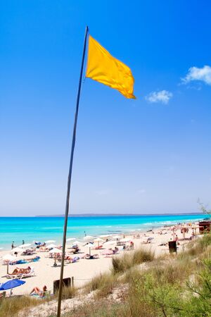 Formentera migjorn Els Arenals beach in summer vacation at Spainのeditorial素材