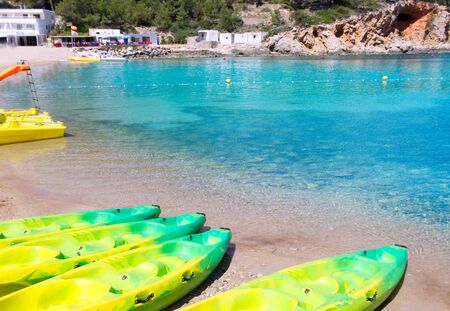 Ibiza Port de San Miquel San Miguel beach with turquoise waterの写真素材