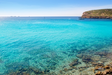 Ibiza cala Conta Conmte in San Antonio with isla del bosqueの写真素材