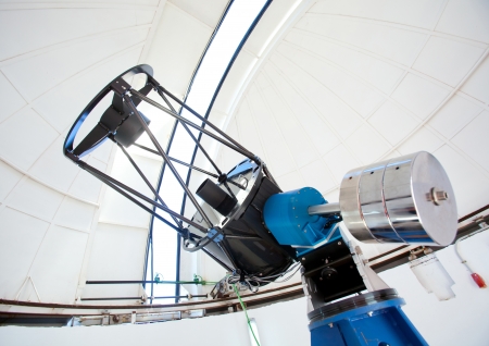 Astronomic observatory telescope inside a white domeのeditorial素材