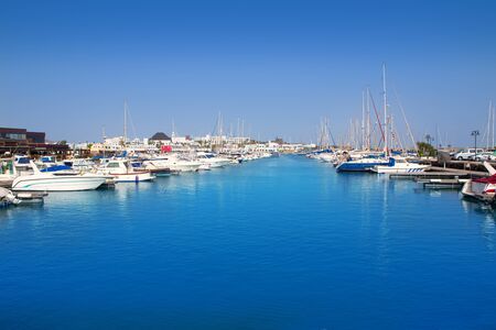 Lanzarote Marina Rubicon port at Playa Blanca in Canary Islandsの写真素材