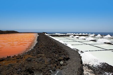 La Palma Salinas de fuencaliente saltworks in Canary Islandsの写真素材