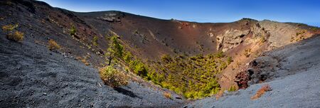 Crater in La Palma San Antonio volcano Fuencaliente at Canary islandsの写真素材