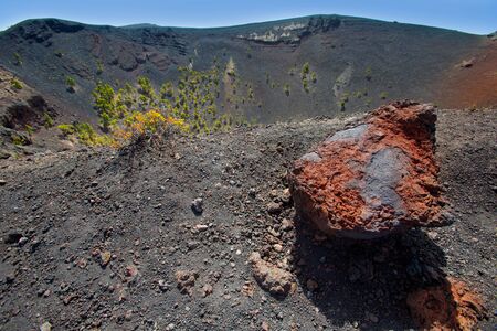 Crater in La Palma San Antonio volcano Fuencaliente at Canary islandsの写真素材