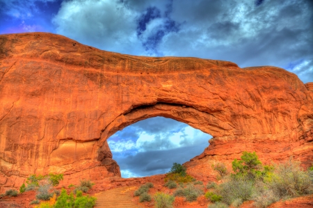 Arches National Park North Window section in Moab Utah USAの写真素材