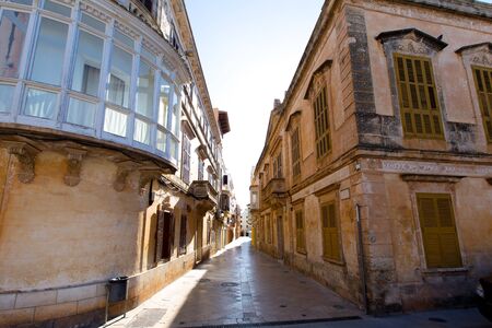 Ciutadella Menorca Placa de Alfons III in Ciudadela downtown in Balearic islandsの写真素材
