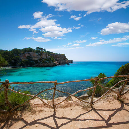 Cala Macarella Ciudadela Menorca turquoise Mediterranean sea in Balearic islands