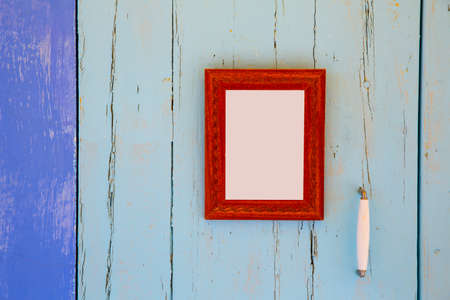 Mediterranean blue door details in Balearic Islands of Spainの写真素材