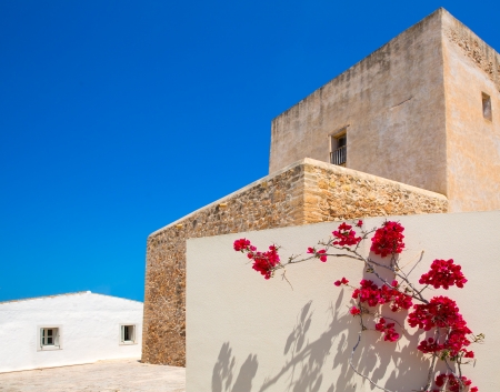 Formentera Sant Francesc San Francisco Javier church in Balearic Islandsの写真素材