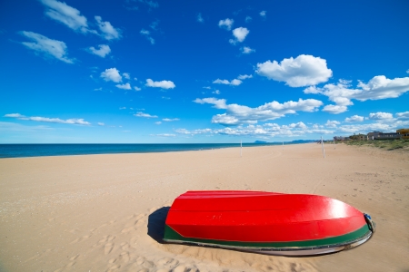 Mediterranean sand beach in Valencian community of Spainの写真素材