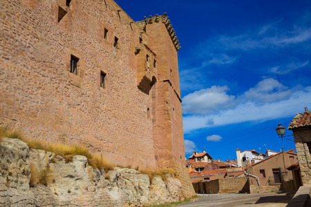 Mora de Rubielos Teruel Muslim Castle in Aragon Spain under blue sunny skyのeditorial素材