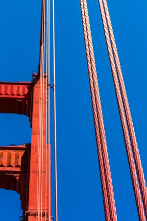 Golden Gate Bridge details in San Francisco California USA