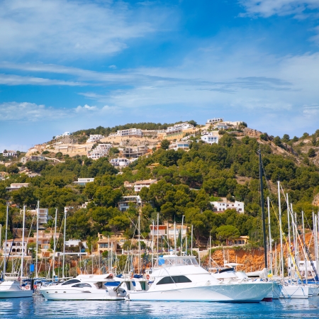 Javea Xabia port marina good vacation destination in Alicante Spainの写真素材