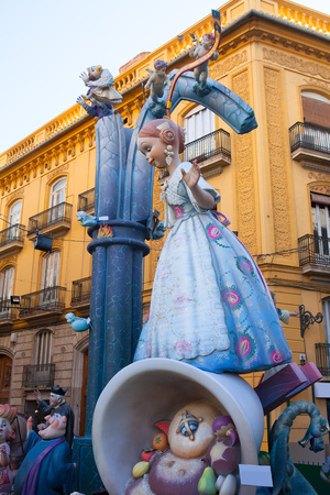 Fallas in Valencia fest figures that will burn on March 19 traditional popular celebrationのeditorial素材