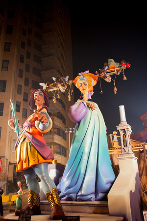 Fallas in Valencia fest figures that will burn on March 19 traditional popular celebrationのeditorial素材