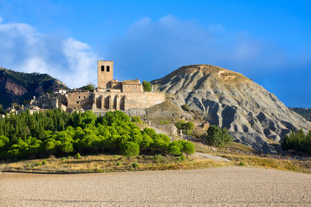 Esco village in Huesca Aragon Pyrenees of Spainの写真素材