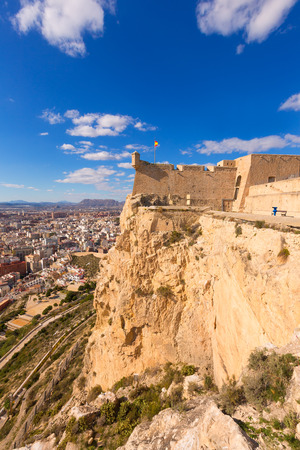Alicante skyline aerial view from Santa Barbara Castle in Spainのeditorial素材
