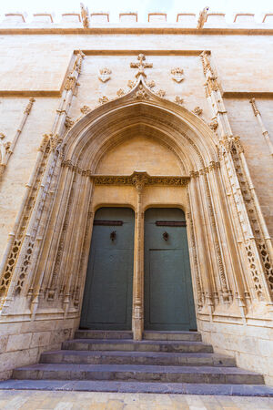 Valencia La Lonja gothic facade UNESCO heritage in Spainの写真素材
