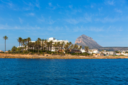 Javea Xabia skyline view from Mediterranean sea  Alicante Spainの写真素材