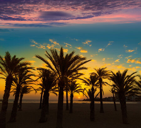 Javea Xabia El Arenal beach sunrise in Mediterranean Alicante Spainの写真素材