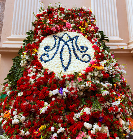 Iglesia de la Caridad of Cartagena church fest flowers at spainの写真素材