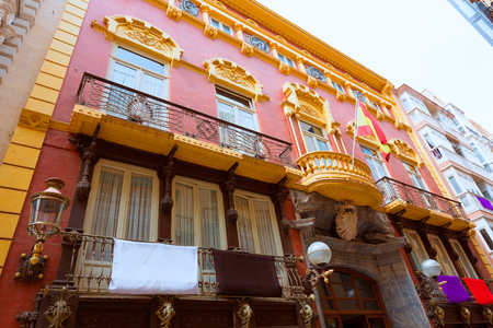 Cartagena Casino Modernist architecture and Casatilly palace at Murcia Spainのeditorial素材