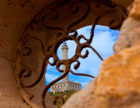 Cabo de Palos lighthouse near Manga Mar Menor Murcia at Spainの写真素材