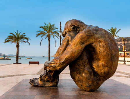 11M memory memorial sculpture at Cartagena port promenade Spainのeditorial素材