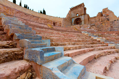 Cartagena Roman Amphitheater in Murcia at Spainの写真素材