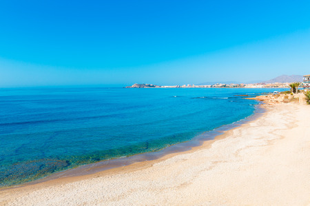 Mazarron beach in Murcia Spain at Mediterranean seaの写真素材