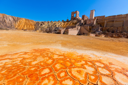 Mazarron Murcia old mine acid dry lake texture in Spainの写真素材