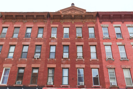 Brooklyn brickwall building facades in New York NY USAの写真素材