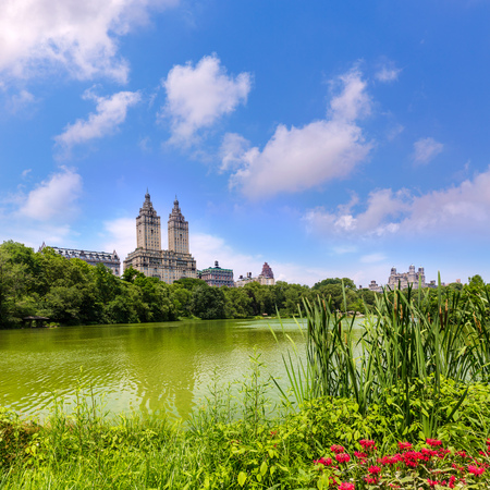 Central Park The Lake Manhattan New York USの写真素材