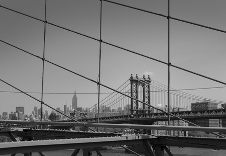 Manhattan Bridge from Brooklyn New York City USの写真素材