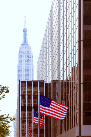 Manhattan 8th Av New York city downtown NYC USの写真素材