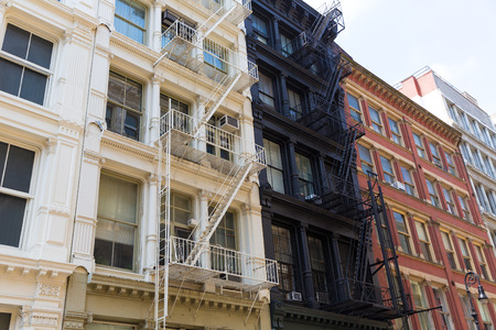 Soho buildings facade in Manhattan New York City NYC USA
