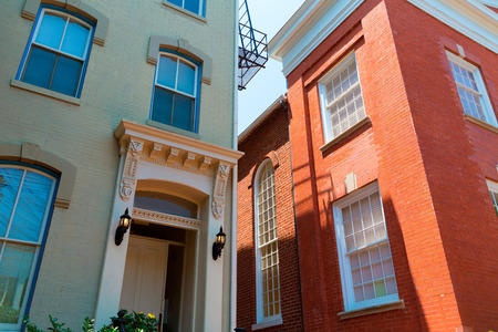 Georgetown historical district townhouses facades Washington DC in USAの写真素材