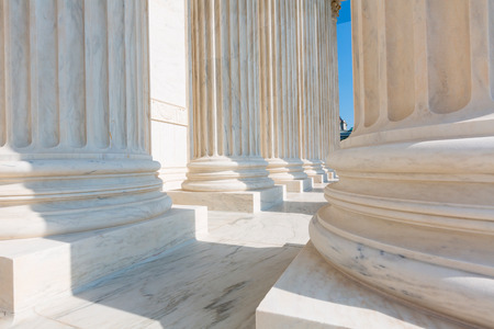 Supreme Court of United states columns row in Washington DCの写真素材