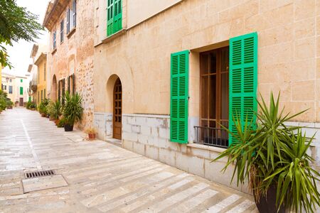 Alcudia Old Town in Majorca Mallorca Balearic island of Spainの写真素材