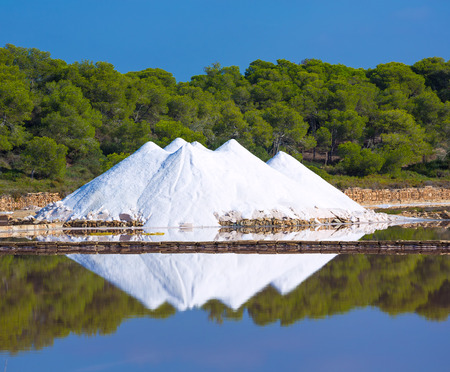Mallorca Ses Salines Es Trenc Estrenc saltworks in Balearic Islands Spainの写真素材