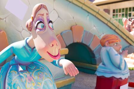Fallas of Valencia in Denia popular fest figures in Spainの写真素材