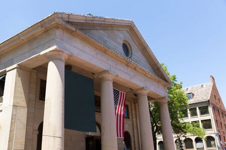 Boston Quincy Market facade in Massachusetts USAの写真素材